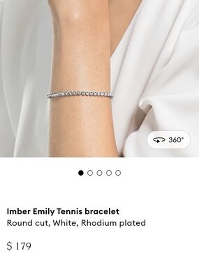 Emily White Rhodium Plated Tennis Bracelet Swarovski